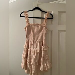 NEVER WORN WITH TAGS Tan/Orange Ruffled Mini Dress